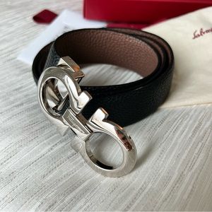Salvatore Ferragamo Reversible Belt (Black/Brown/Silver)